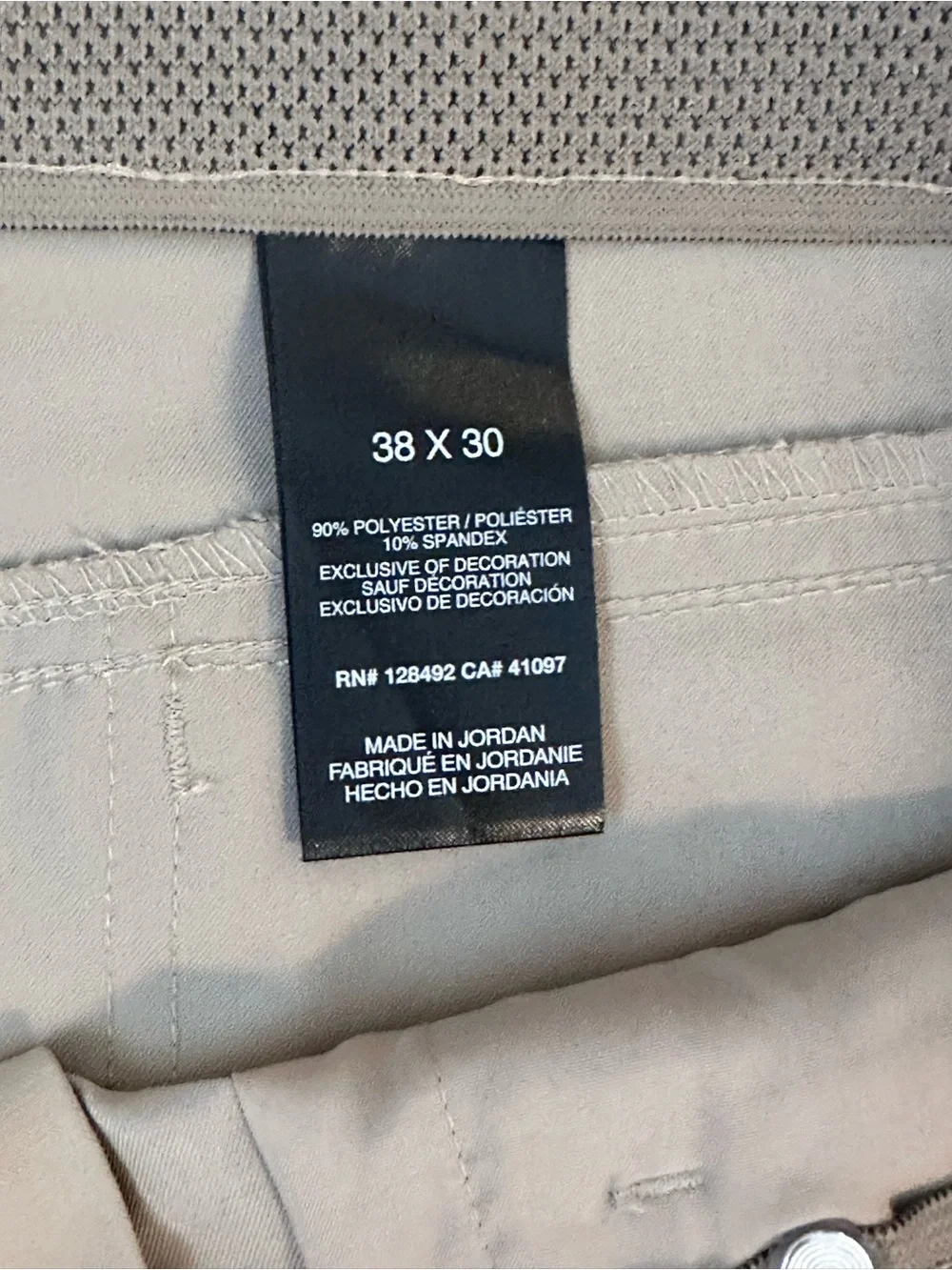 Greg Norman Golf Pants Mens 38x30 Khaki Performance Flex Chino Lightweight
